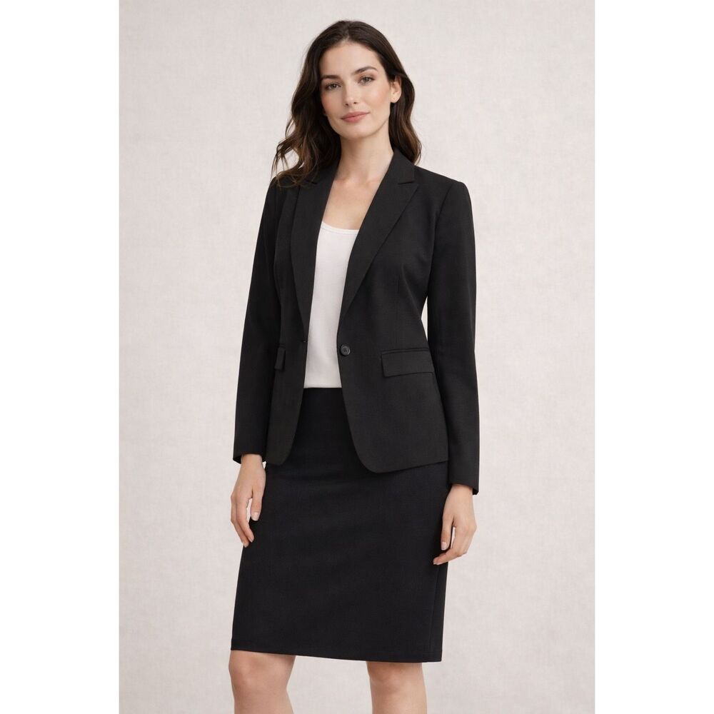 Ann Taylor one button Classic blazer in stretch Cotton Shorts ZS 6